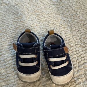 Native Navy and White Kids Sneakers
